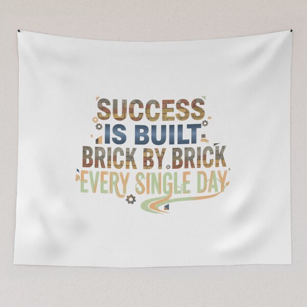 Item preview, Success Is Built Brick by Brick" – Motivational Quote Design designed and sold by Kavya Art.