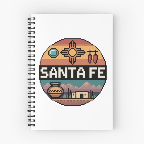 Item preview, Santa Fe New Mexico Pixel Art – Retro Southwest Desert Design with Zia Symbol and Pottery designed and sold by CircinusStore.
