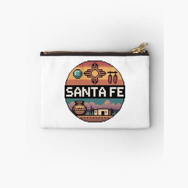Item preview, Santa Fe New Mexico Pixel Art – Retro Southwest Desert Design with Zia Symbol and Pottery designed and sold by CircinusStore.