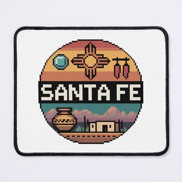 Item preview, Santa Fe New Mexico Pixel Art – Retro Southwest Desert Design with Zia Symbol and Pottery designed and sold by CircinusStore.