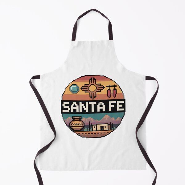 Item preview, Santa Fe New Mexico Pixel Art – Retro Southwest Desert Design with Zia Symbol and Pottery designed and sold by CircinusStore.