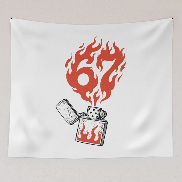 Item preview, Fiery 67 Six Seven Trend | Vintage Flaming Lighter Graphic designed and sold by Basferr..