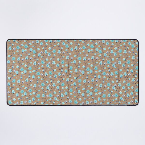 Item preview, Light blue flowers on a dark beige background designed and sold by Alex  Blud.