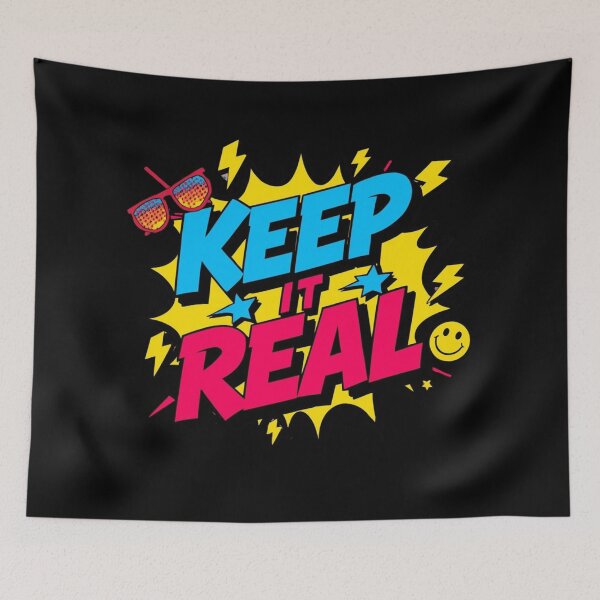 Item preview, Keep It Real — Bold Retro Pop Typography Design designed and sold by ArtBySylvia.