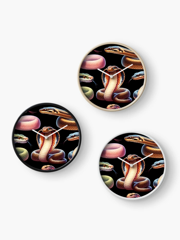 Thumbnail 3 of 4, Clock, Beautiful snakes designed and sold by ReneMM.