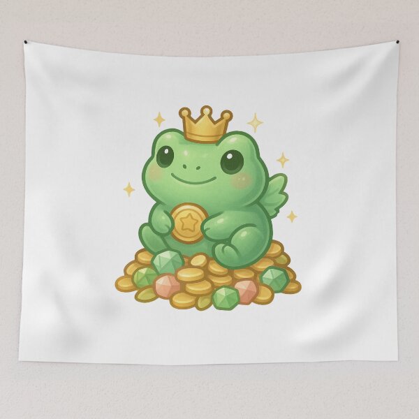 Item preview, Jade Lucky Frog Sticker | Kawaii Feng Shui Wealth Frog | Lucky Money Charm designed and sold by HerDreamCodes.