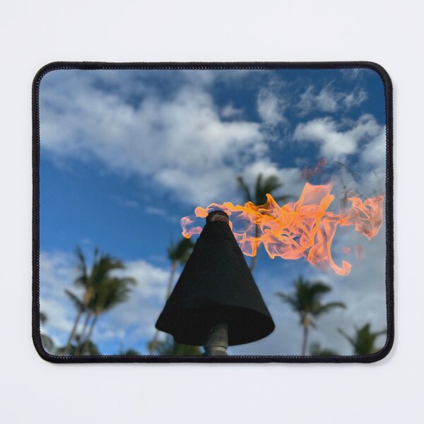 Item preview, Island Torch Flame Against Palm Sky designed and sold by TrisaThyme.