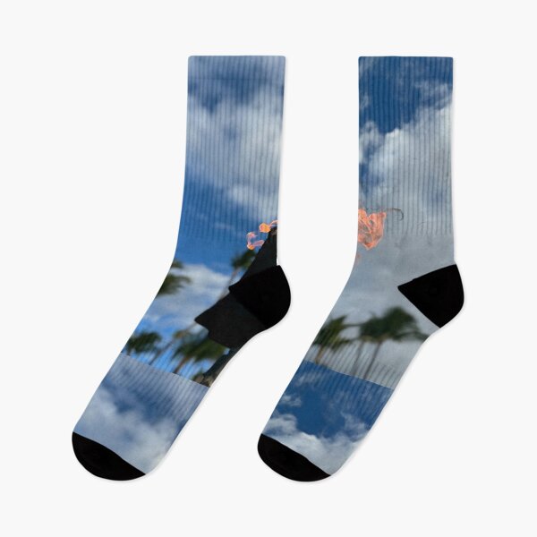 Item preview, Island Torch Flame Against Palm Sky designed and sold by TrisaThyme.