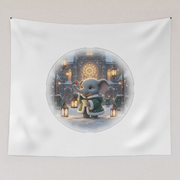 Item preview, Kawaii Christmas Elephant St. Vitus Cathedral Prague designed and sold by FixwellStudio.
