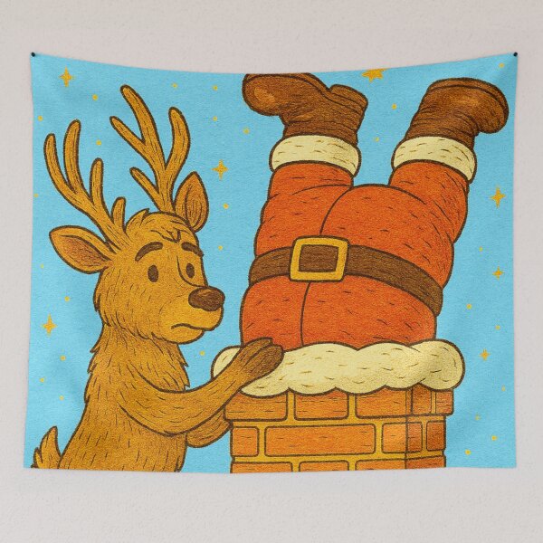 Item preview, “Help, I’m Stuck!” - Santa in Trouble designed and sold by iamdesigns14.