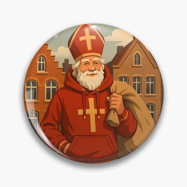 Item preview, Cool Saint Nicholas in Red Hoodie designed and sold by AI-Only Creations.