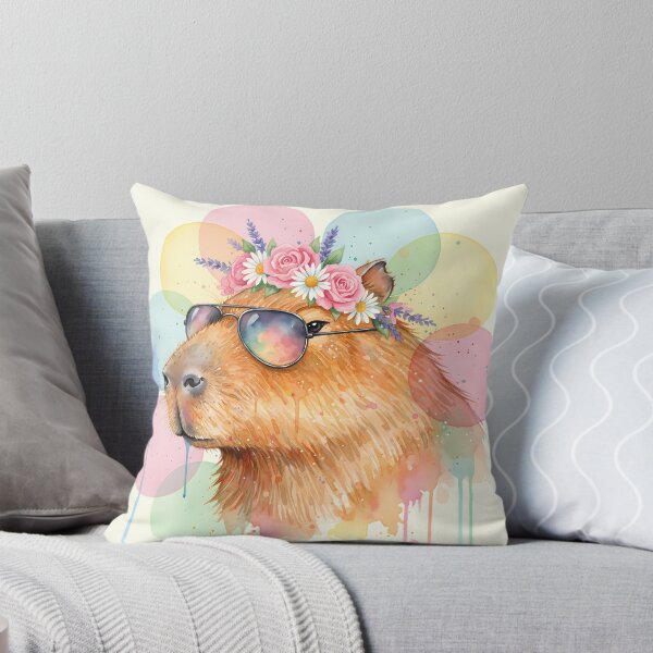 Artikelvorschau, Pop Capybara Aquarellkunst – Nur entspannte Stimmung entworfen und verkauft von ARVMAC.