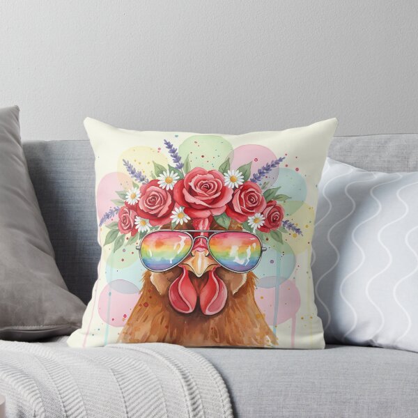 Item preview, Pop Chicken Watercolor Art – Colorful Farm Vibes designed and sold by ARVMAC.