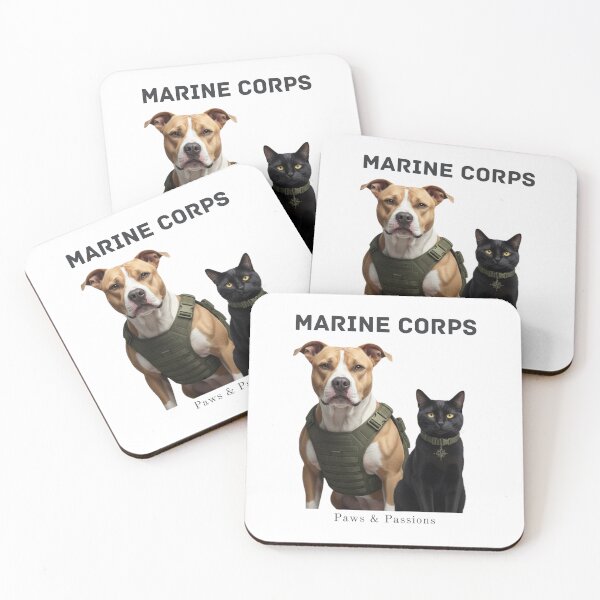 Item preview, Marine Corps Dog and Cat  Military Pets  designed and sold by PawsAndPassions.