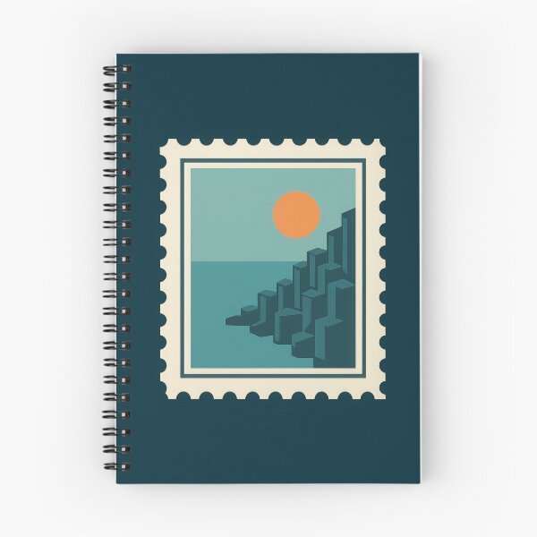 Item preview, Geometric Basalt Coast Stamp – Minimal Ocean Cliff Illustration designed and sold by NoctaHike.