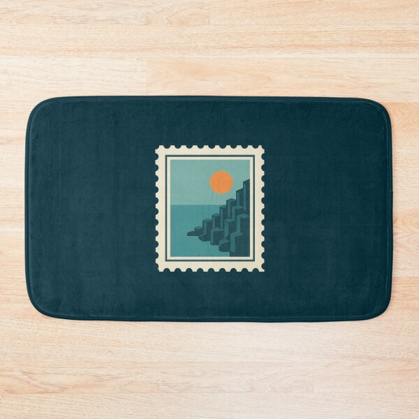 Item preview, Geometric Basalt Coast Stamp – Minimal Ocean Cliff Illustration designed and sold by NoctaHike.