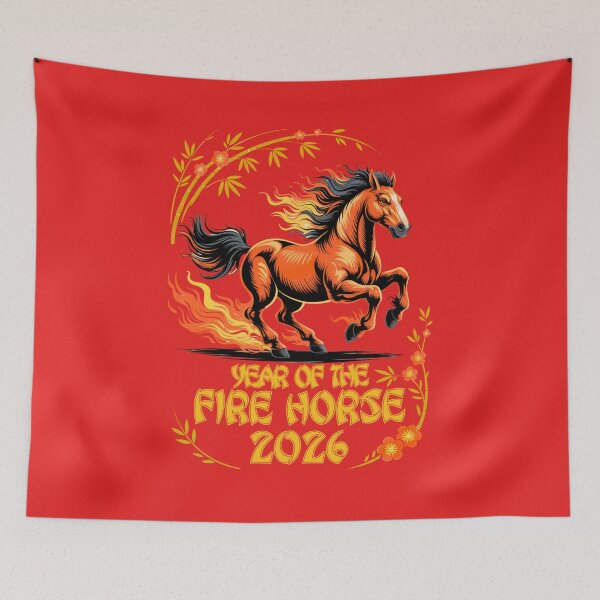 Item preview,  2026 Year of the Fire Horse: Chinese Lunar Zodiac New Year Art designed and sold by elynne9.