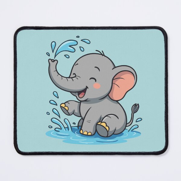 Item preview, Happy Baby Elephant Bath Time – Cute Kawaii Art designed and sold by Royalsticker.