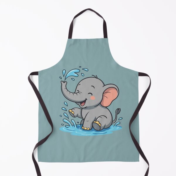 Item preview, Happy Baby Elephant Bath Time – Cute Kawaii Art designed and sold by Royalsticker.
