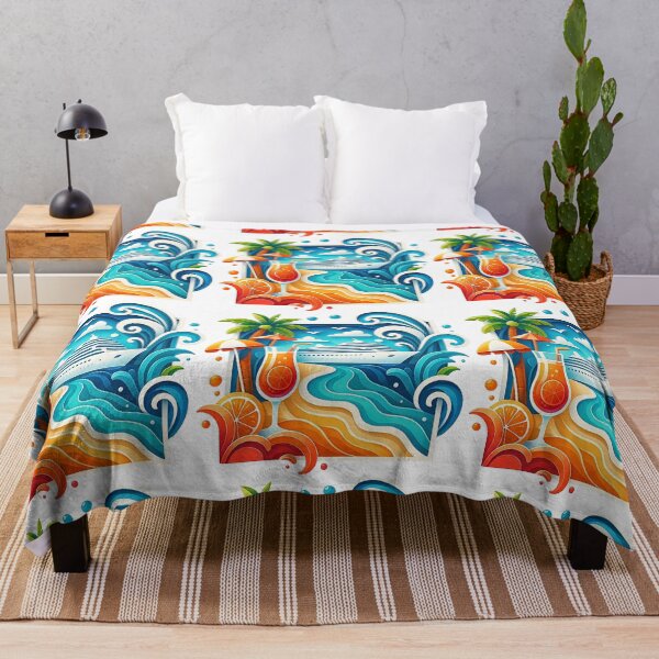 Item preview, Tropical Cruise Paradise with Palm Trees and Ocean Waves designed and sold by ArtfulWeave.