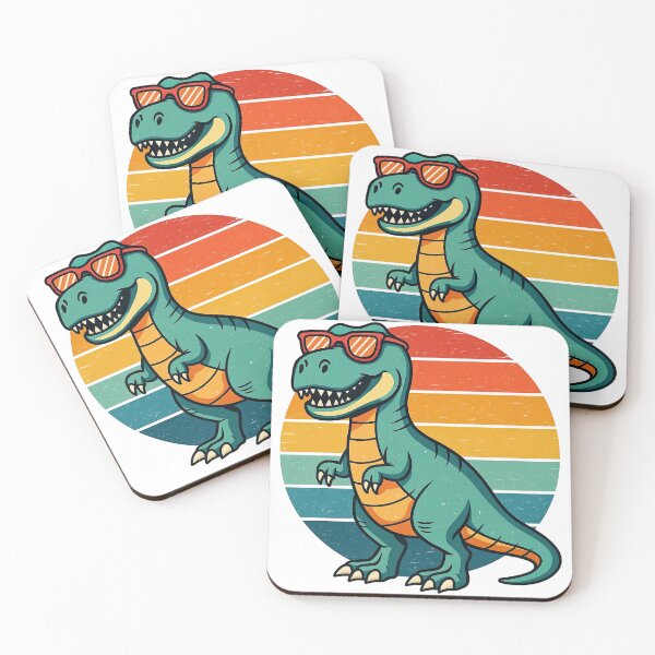 Item preview, Retro T-Rex Dinosaur with Sunglasses Vintage Sunset Design designed and sold by ArtfulWeave.