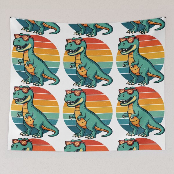 Item preview, Retro T-Rex Dinosaur with Sunglasses Vintage Sunset Design designed and sold by ArtfulWeave.