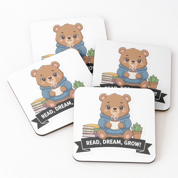 Item preview, Bear Reading Sticker | AestheticBear with Coffee, Books, and Plant. designed and sold by ZyVoAli.
