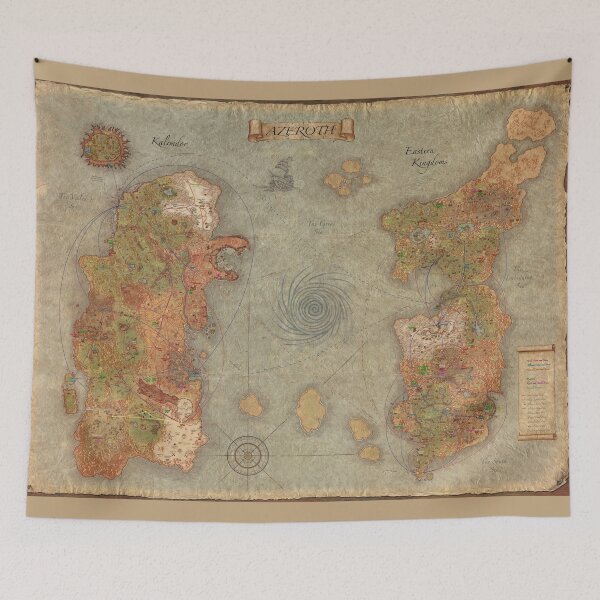 Item preview, [HD] Detailed Classic Azeroth Map designed and sold by DeviantMerch.