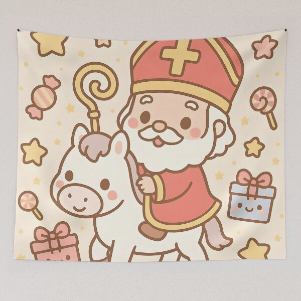Item preview, Kawaii Saint Nicholas and Horse designed and sold by AI-Only Creations.