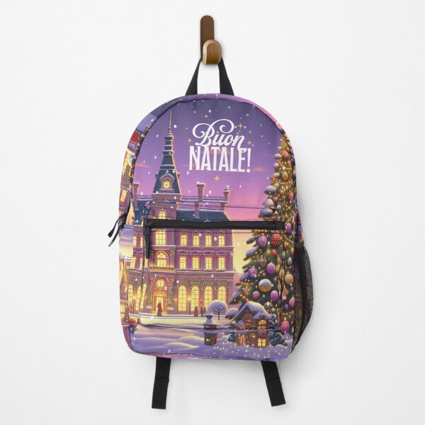 Item preview, Buon Natale! - Christmas City Scene – Cozy Winter Town Illustration with Christmas Trees and Lights designed and sold by Sugar Wisdom .