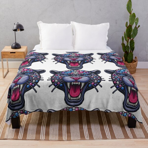 Item preview, Gem Panther Fierce Wild Cat Design with Colorful Crystals designed and sold by ArtfulWeave.