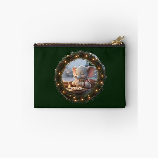 Item preview, Kawaii Christmas Elephant Prague Café – Cozy Cocoa Window View designed and sold by FixwellStudio.