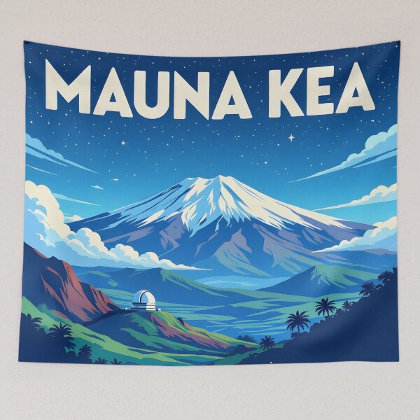 Item preview, Mauna Kea, Hawai‘i Island: Vintage-Style Painterly Travel Poster designed and sold by LSVart.