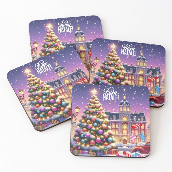 Item preview, Buon Natale! - Christmas City Scene – Cozy Winter Town Illustration with Christmas Trees and Lights designed and sold by Sugar Wisdom .