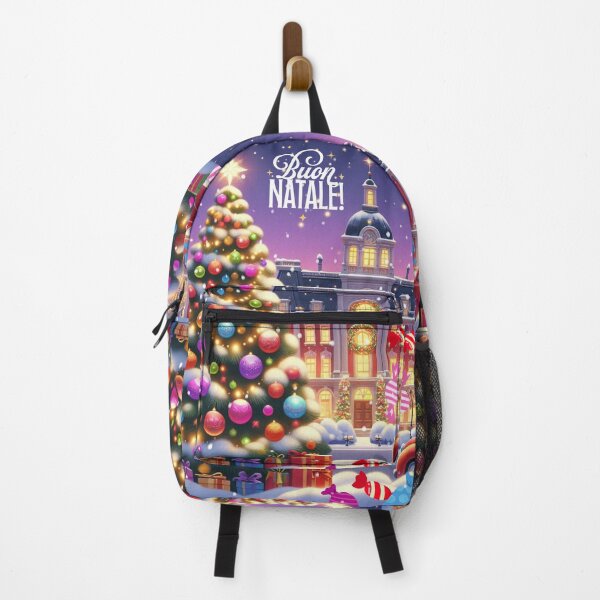 Item preview, Buon Natale! - Christmas City Scene – Cozy Winter Town Illustration with Christmas Trees and Lights designed and sold by Sugar Wisdom .
