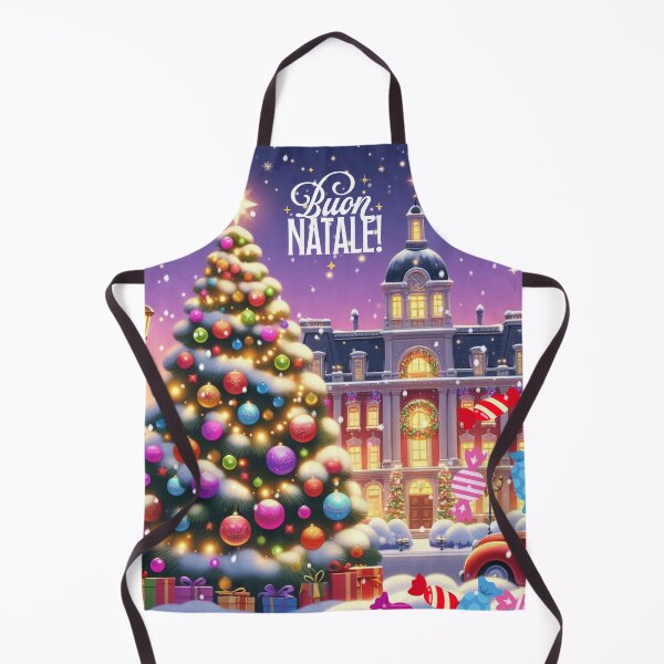 Item preview, Buon Natale! - Christmas City Scene – Cozy Winter Town Illustration with Christmas Trees and Lights designed and sold by Sugar Wisdom .