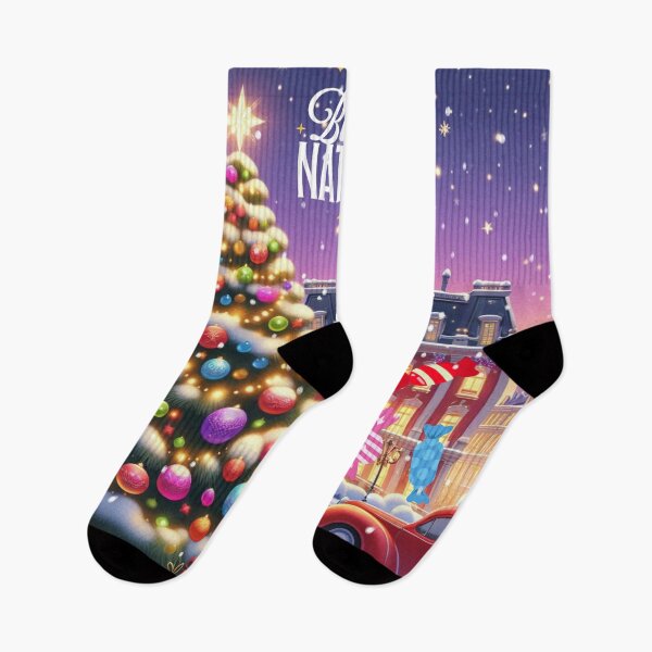 Item preview, Buon Natale! - Christmas City Scene – Cozy Winter Town Illustration with Christmas Trees and Lights designed and sold by Sugar Wisdom .