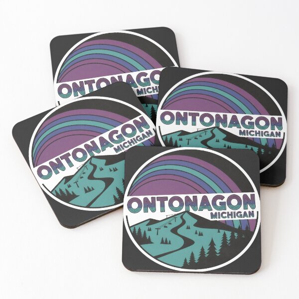 Item preview, Ontonagon, Michigan Retro Ski Hill designed and sold by TheOldMittenIllustrated.