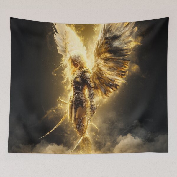 Item preview, Even Light Has a Warrior – Golden Angel Blade designed and sold by VisionaryVeils.