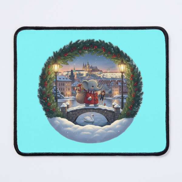 Item preview, Kawaii Christmas Elephant Lesser Town Prague – Gift Walk & Castle View designed and sold by FixwellStudio.