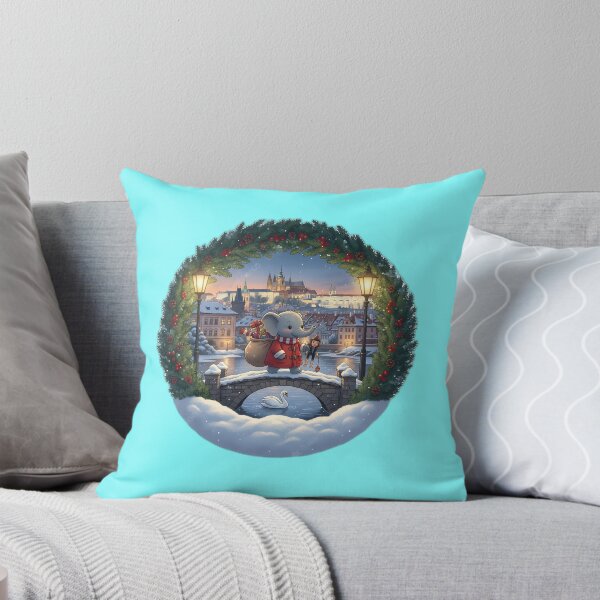 Item preview, Kawaii Christmas Elephant Lesser Town Prague – Gift Walk & Castle View designed and sold by FixwellStudio.