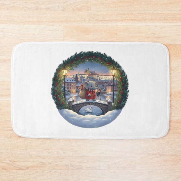Item preview, Kawaii Christmas Elephant Lesser Town Prague – Gift Walk & Castle View designed and sold by FixwellStudio.