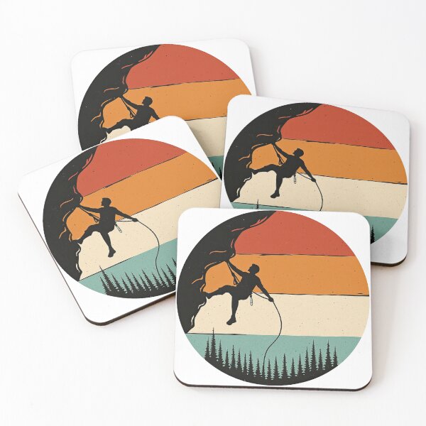 Item preview, Retro Rock Climber Silhouette Adventure Mountain Design designed and sold by ArtfulWeave.