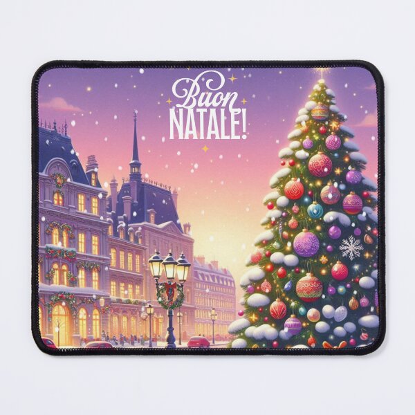Item preview, Buon Natale! - Christmas City Scene – Cozy Winter Town Illustration with Christmas Trees and Lights designed and sold by Sugar Wisdom .
