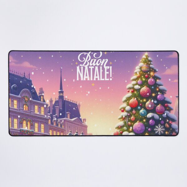 Item preview, Buon Natale! - Christmas City Scene – Cozy Winter Town Illustration with Christmas Trees and Lights designed and sold by Sugar Wisdom .