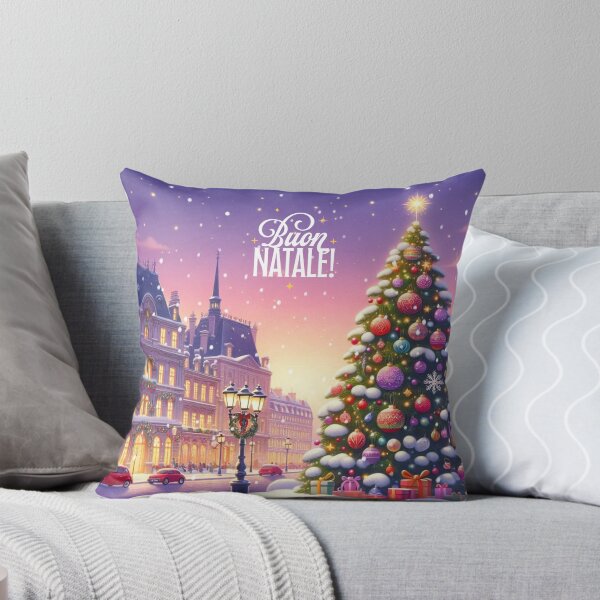 Item preview, Buon Natale! - Christmas City Scene – Cozy Winter Town Illustration with Christmas Trees and Lights designed and sold by Sugar Wisdom .