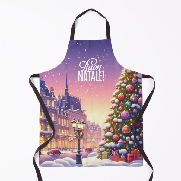 Item preview, Buon Natale! - Christmas City Scene – Cozy Winter Town Illustration with Christmas Trees and Lights designed and sold by Sugar Wisdom .