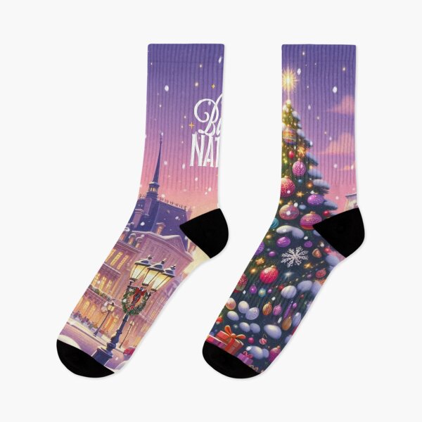 Item preview, Buon Natale! - Christmas City Scene – Cozy Winter Town Illustration with Christmas Trees and Lights designed and sold by Sugar Wisdom .