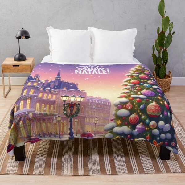 Item preview, Buon Natale! - Christmas City Scene – Cozy Winter Town Illustration with Christmas Trees and Lights designed and sold by Sugar Wisdom .