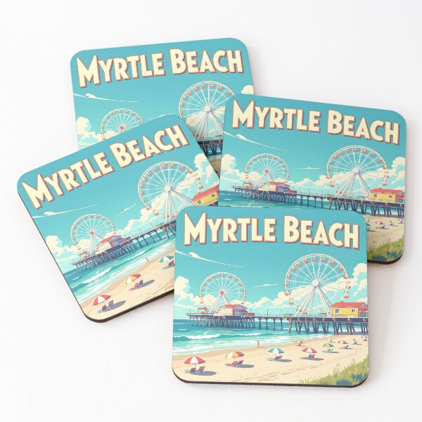 Item preview, Myrtle Beach, South Carolina: Vintage-Style Painterly Travel Poster designed and sold by LSVart.
